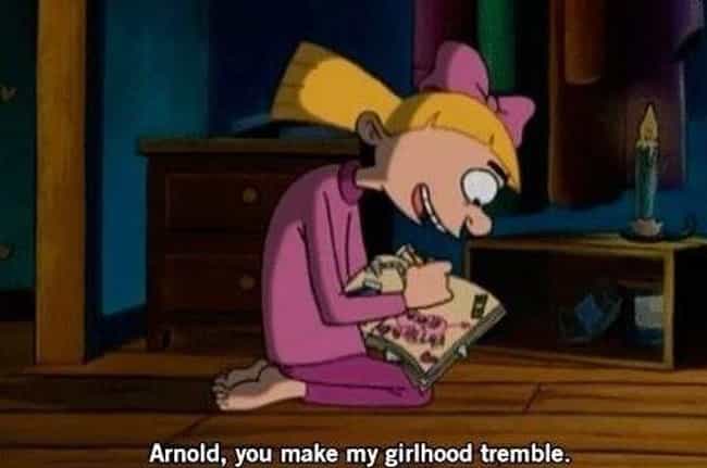 Любовь Хельги к Арнольду зашла слишком далеко   Фото: Nickelodeon Мы знаем, что у Хельги была секретная вещь для Арнольда, но, похоже, она зашла немного дальше, когда она написала в своем журнале: «Арнольд, ты заставляешь мою девочку дрожать»